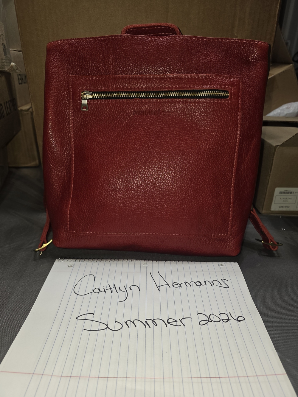Portland Leather Classic Tote Backpack In Chili Red